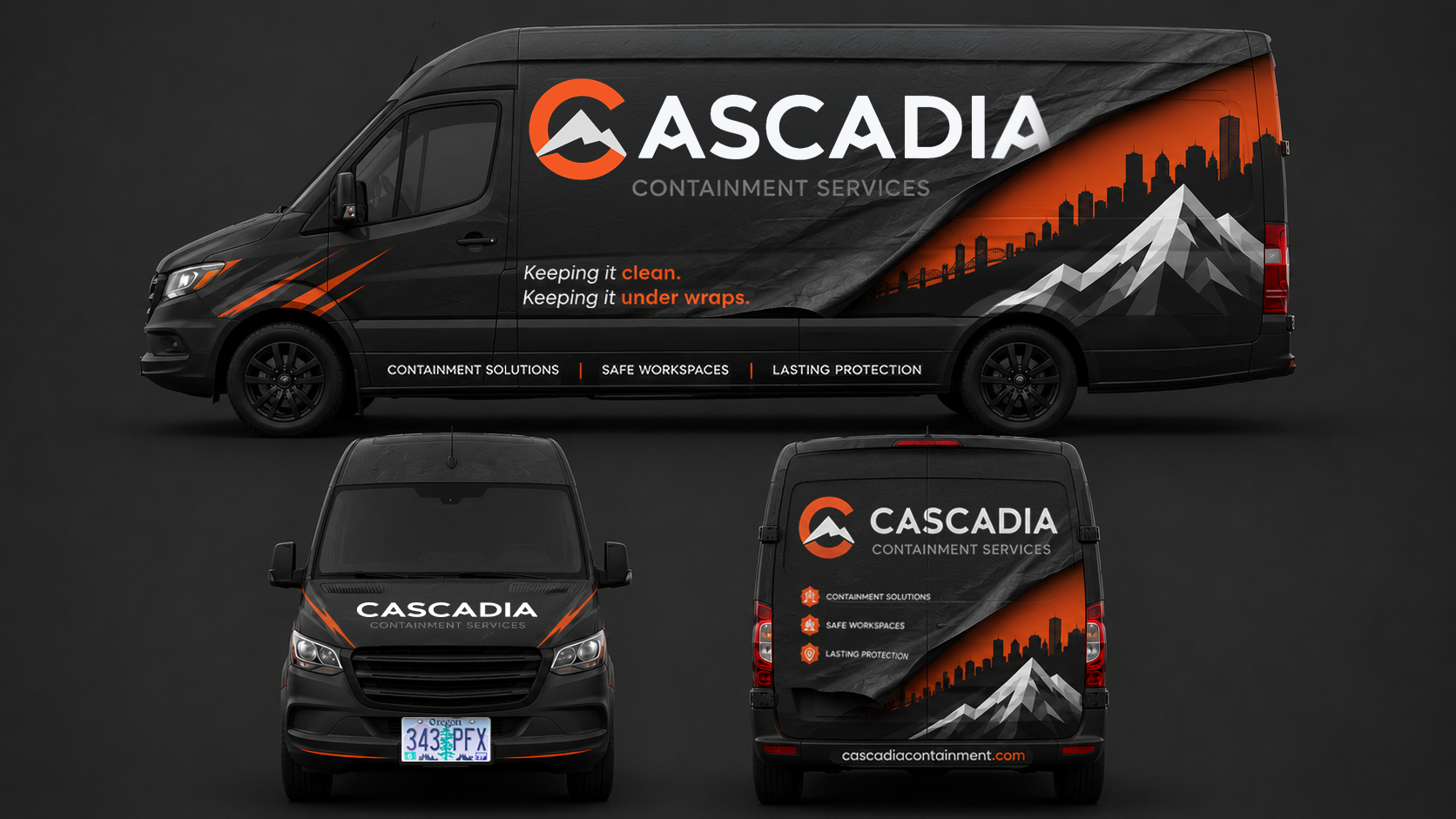 Cascadia vehicle wrap mockup